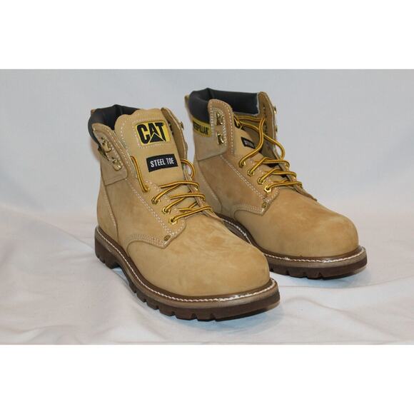 NEW CAT Caterpillar Men's‎ Second Shift Steel Toe Work Boots Honey Brown Sz 10 - Picture 3 of 7